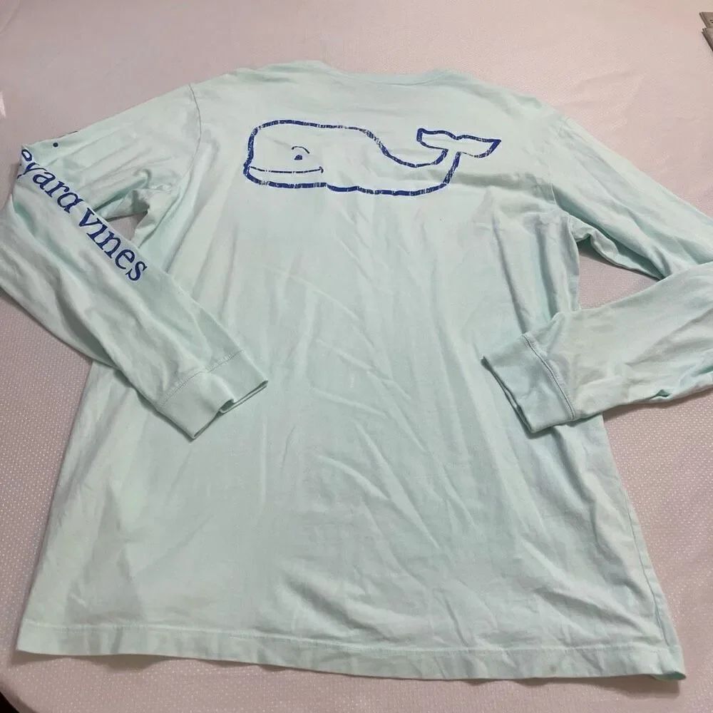 Vineyard Vines Navy Blue Whale Long Sleeve Shirt Size Medium